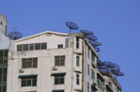 antennes-satellites à Rangoon