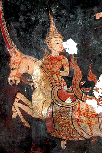 Matali, the Charioteer, guiding Nimi on his visits to Hell and Heaven