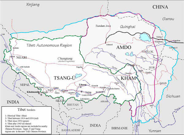 Carte du Tibet