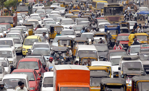 Roads in India are already congested with traffic.