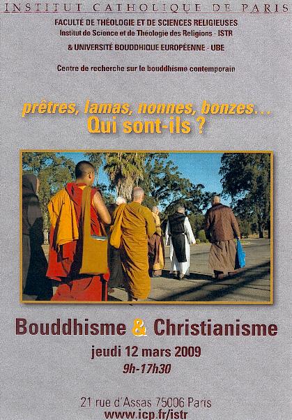 Colloque Bouddhisme et christianisme Colloque Bouddhisme et christianisme