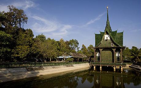 Buddhist monks have recycled over one million used bottles to build their temple in Khun Han, Thailand near the Cambodian border