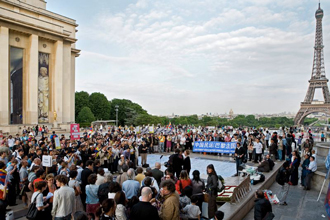 1989-2009 : 20ème anniversaire de la répression de la place Tiananmen. 3 juin 2009, place du Trocadéro, Paris.