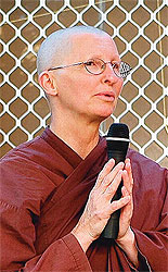One value of the nuns’ monastery being independent is that we model the behaviour of being competent and capable and legitimate teachers of the dharma SISTER VAYAMA