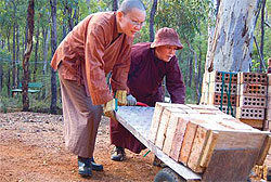 The monastic life is not just about meditation, it also involves manual labour to upkeep the monastery.