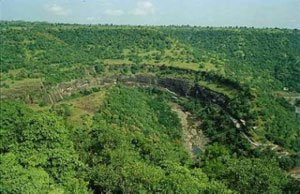 From a distance: A bird’s eye view of India’s Ajanta Caves, rock-cut monuments housing paintings and sculptures considered to be masterpieces of both Buddhist religious art and universal pictorial art.