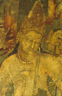 Calm repose: Bodhisattva Padmapani or the Lotus Bearer in Cave 1, Ajanta, draws the beholder away from worldly attachments and confusion