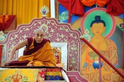 Le dalaï lama lors d'une conférence à Francfort, le 30 juillet 2009