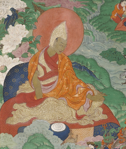Bsod-nams phyogs-glang (1438-1505), Tibet , XIXe siècle, détail