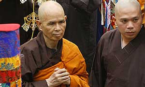 Vietnamese Buddhist leader Thich Nhat Hanh, left, at a ceremony in Ho Chi Minh City in 2007. Vietnamese Buddhist leader Thich Nhat Hanh, left, at a ceremony in Ho Chi Minh City in 2007.