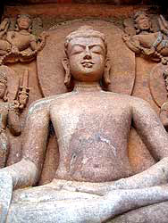 One of the many striking images of Buddha to be found at Udayagiri.