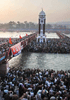 Grand festival religieux au bord du Gange