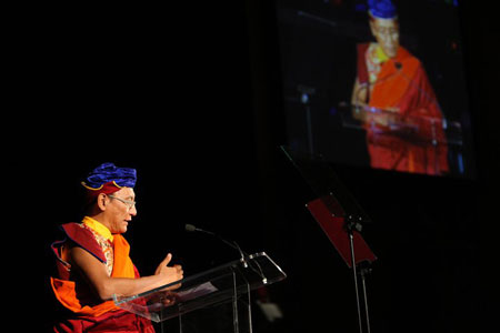 His Holiness giving the United Nations' MDG Awards invocation