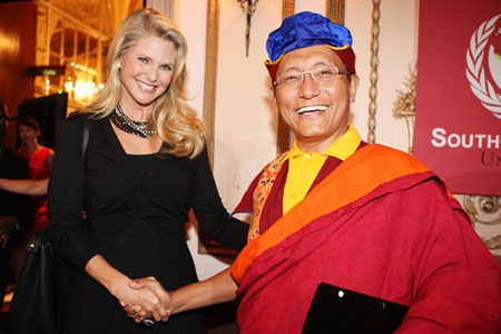 His Holiness with Christie Brinkley