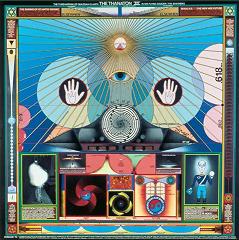 Paul Laffoley. Thanaton III, 1989. Peinture à l'huile, acrylique, encre, lettres sur toile. Courtesy de l'artiste et Kent Gallery, New York. Collection Richard Metzger et Tara McGinley, Los Angeles