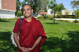 The Venerable Rakkitha, a Buddhist monk from Sri Lanka, graduated from Mt. SAC. (Photo courtesy of Mt. SAC)