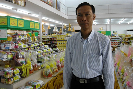 Sakol Sangmalee has the biggest monk-supply store in the country. Sakol Sangmalee has the biggest monk-supply store in the country.