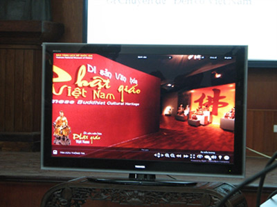 L'espace d'exposition des patrimoines culturels du bouddhisme vietnamien est présenté de façon détaillée au musée virtuel interactif 3D.