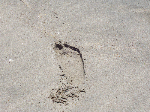 A stepfoot in the sand A stepfoot in the sand