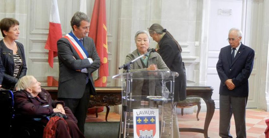 Jetsun Pema dans la salle d'honneur de la mairie vauréenne. /Photo DDM, SJ