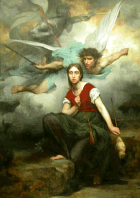 Saint_Michel et Jeanne d'Arcpeinture de Thirion