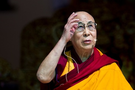 Le dalaï-lama lors d’un enseignement, dimanche 6 juillet à Leh (Inde).