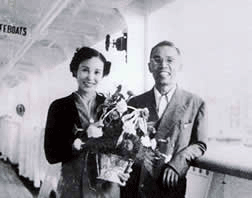 George and Lima Ohsawa leaving by boat from Japan to the USA