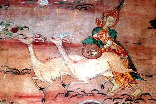 Sama is shot by an arrow in his side by King Piliyakka.